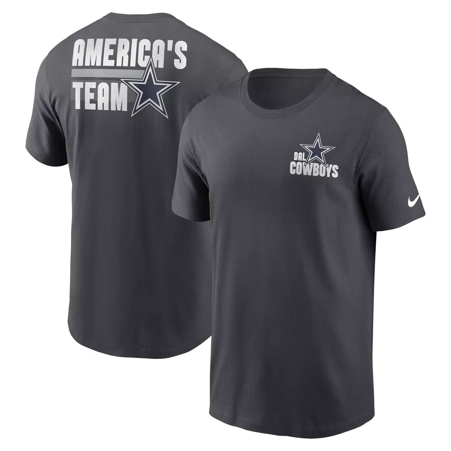 

Мужская антрацитовая футболка Dallas Cowboys Blitz Essential Nike, Черный