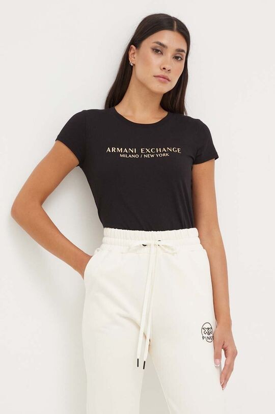 

Хлопковая футболка Armani Exchange, черный