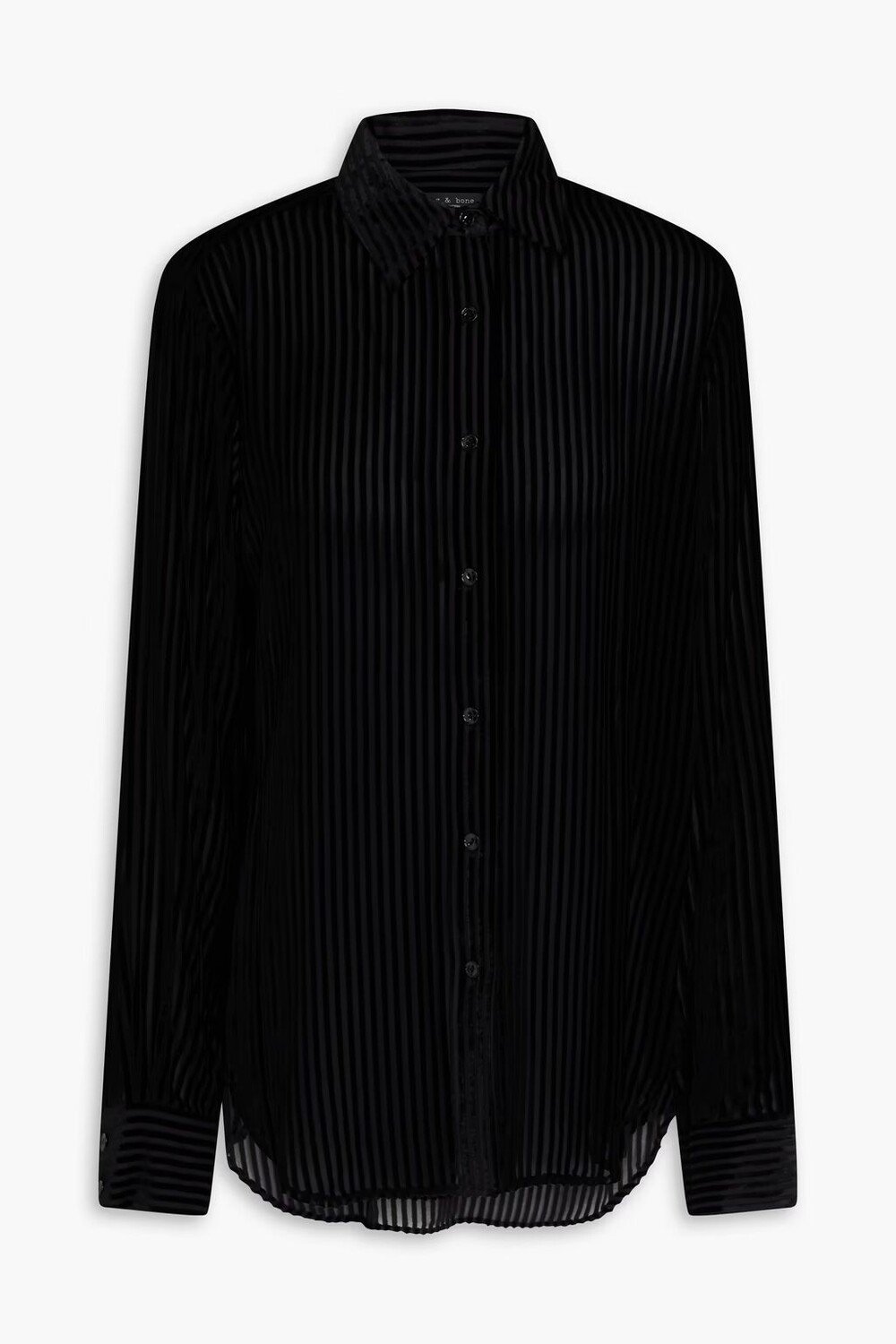 

Полосатая рубашка Lila из бархата деворе Rag & Bone, черный