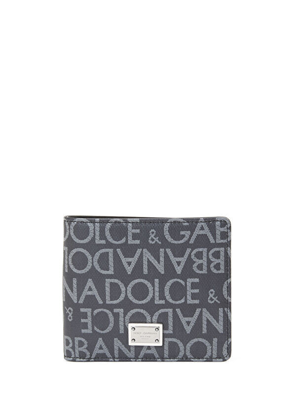 

Серый мужской кошелек с логотипом Dolce&Gabbana, черный