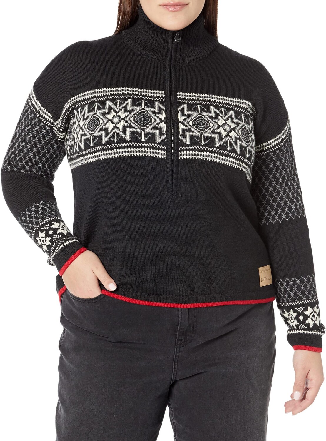 

Свитер Dale of Norway Elis Sweater, цвет Black Off-White Smoke Raspberry