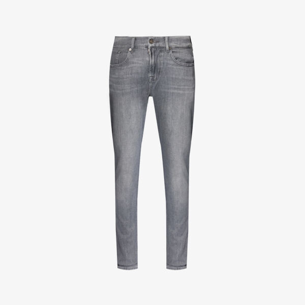 

Джинсы slimmy tapered зауженного кроя из эластичного денима 7 For All Mankind, серый