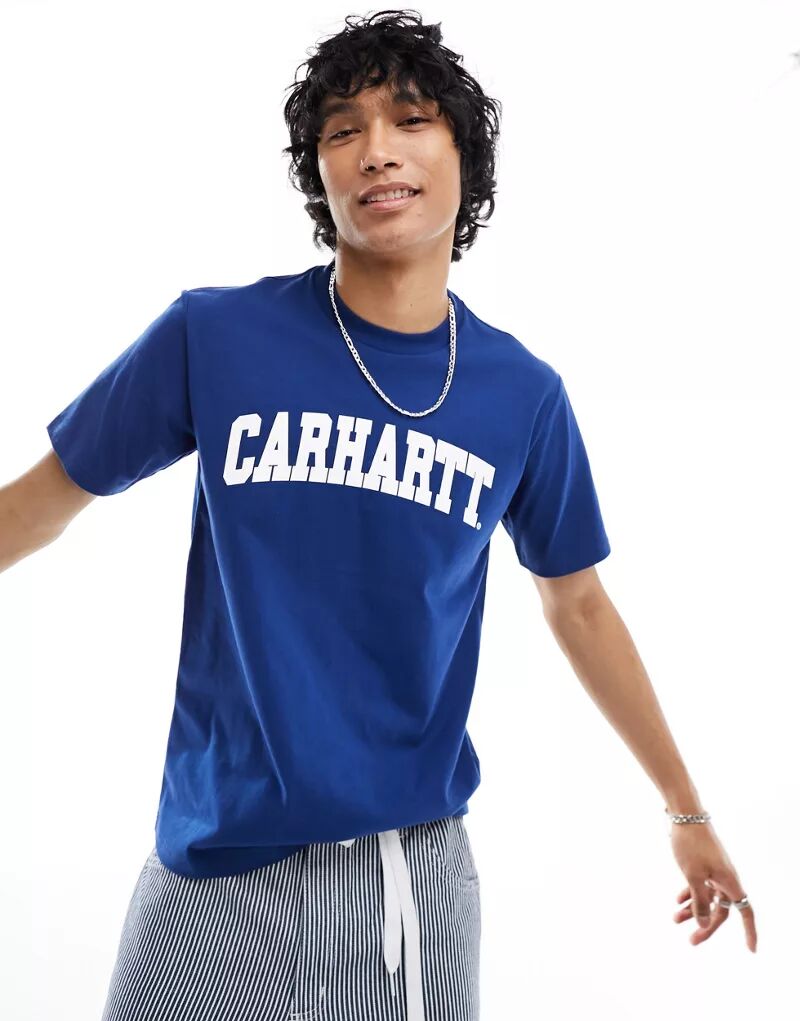 Синяя футболка Carhartt WIP University футболка carhartt wip university цвет bourbon