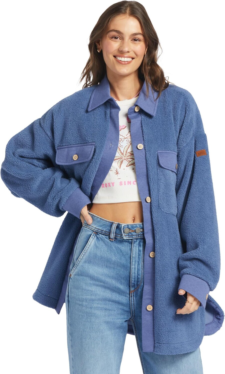 

Куртка Switch Up Sherpa Shacket Roxy, цвет Marlin
