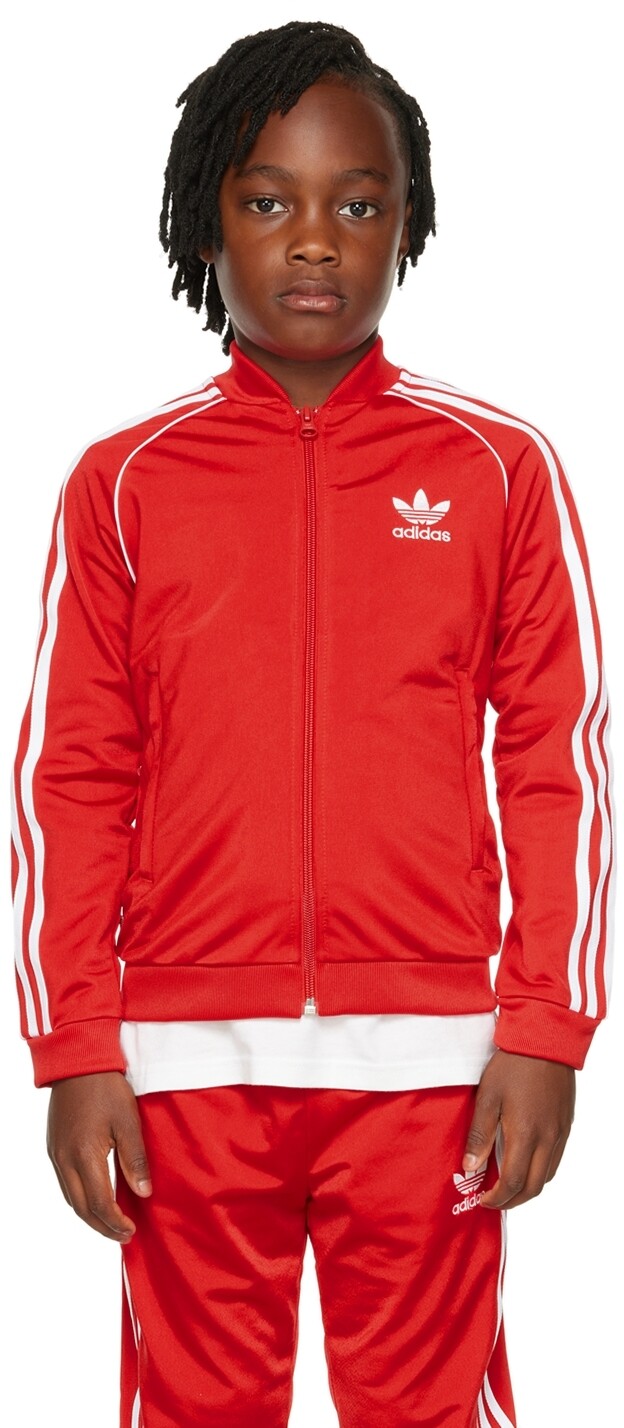 

Детская красная толстовка для больших детей Track adidas Kids