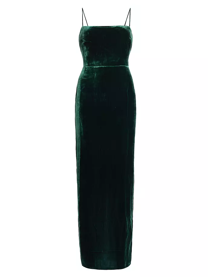 

Бархатное платье макси Frankie Reformation, цвет forest green