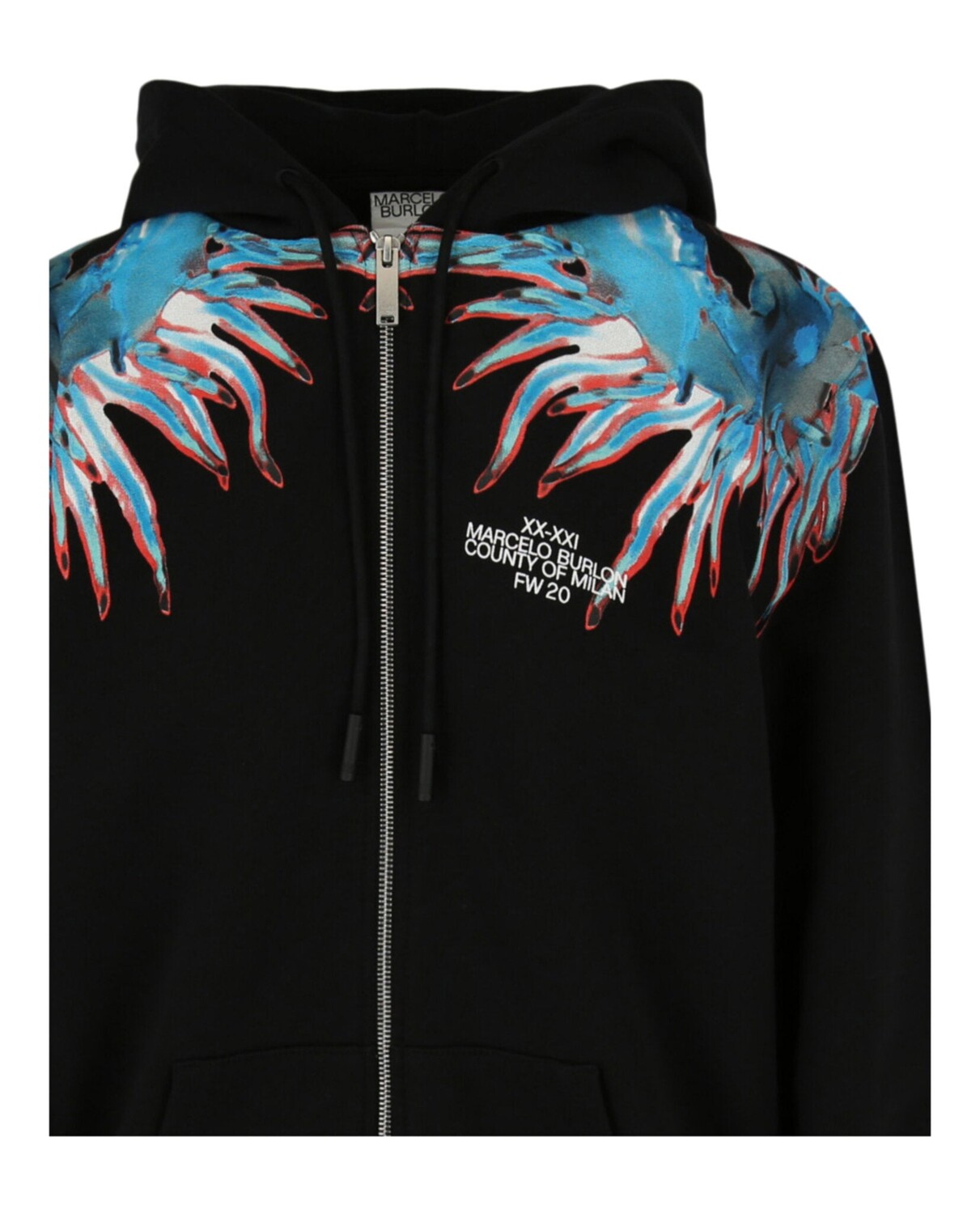 

Толстовка на молнии с принтом Wings Marcelo Burlon, черный