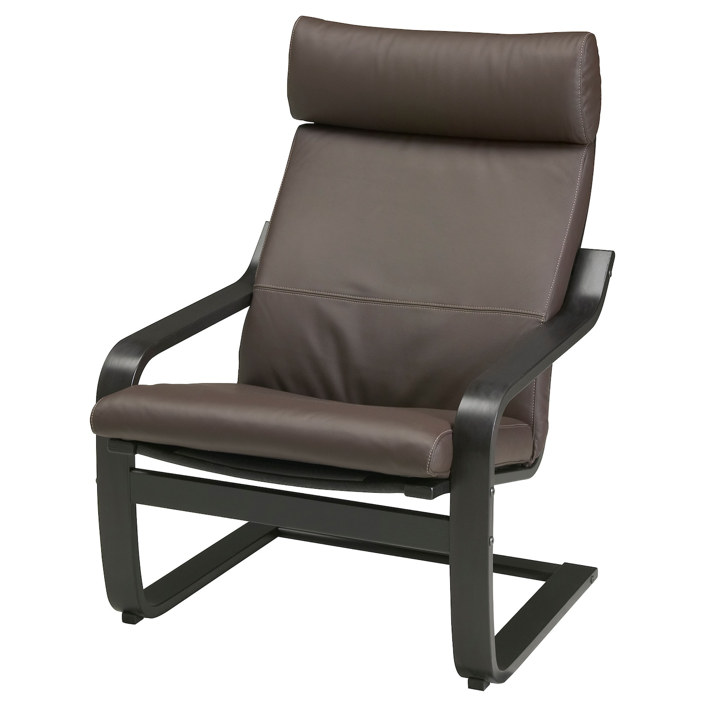 цена ПОЭНГ Кресло, черно-коричневый/Глосе темно-коричневый POÄNG IKEA