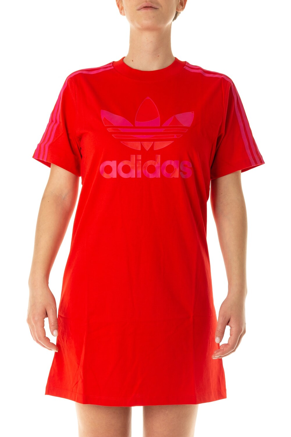 

Платье-футболка с принтом трилистника Marimekko adidas, красный