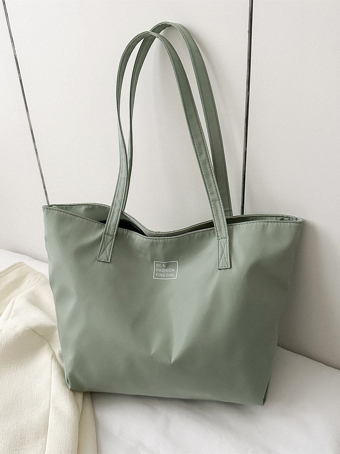 1 шт. Модная однотонная и простая сумка через плечо большой вместимости, мятно-зеленый цена и фото