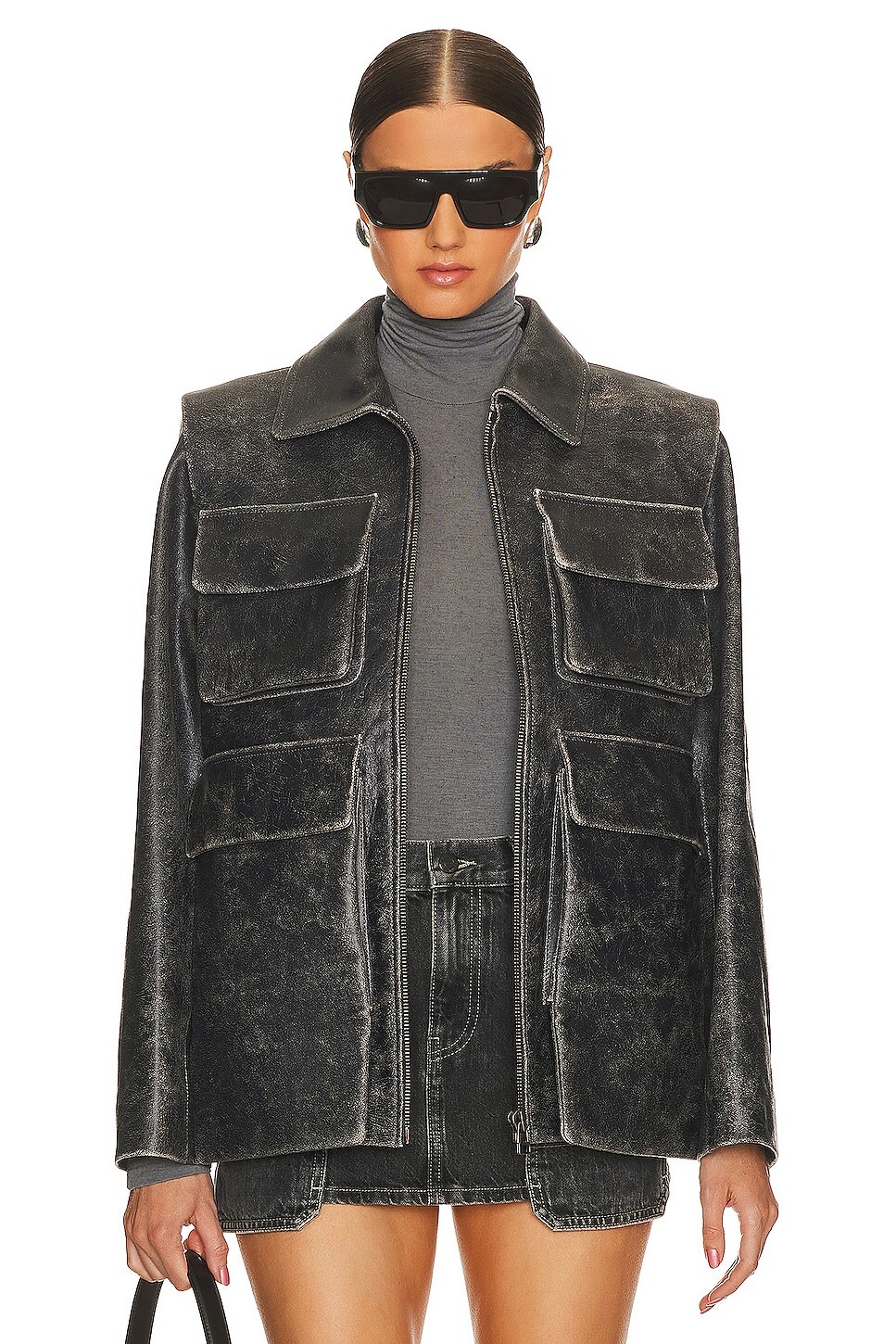 

Куртка KULAKOVSKY Leather Bomber, цвет Old Grey