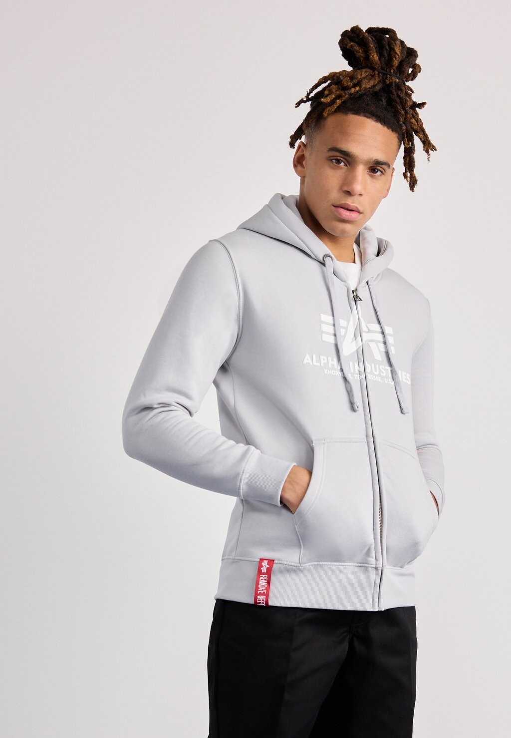 

Толстовка на молнии BASIC ZIP HOODY Alpha Industries, светло-серый