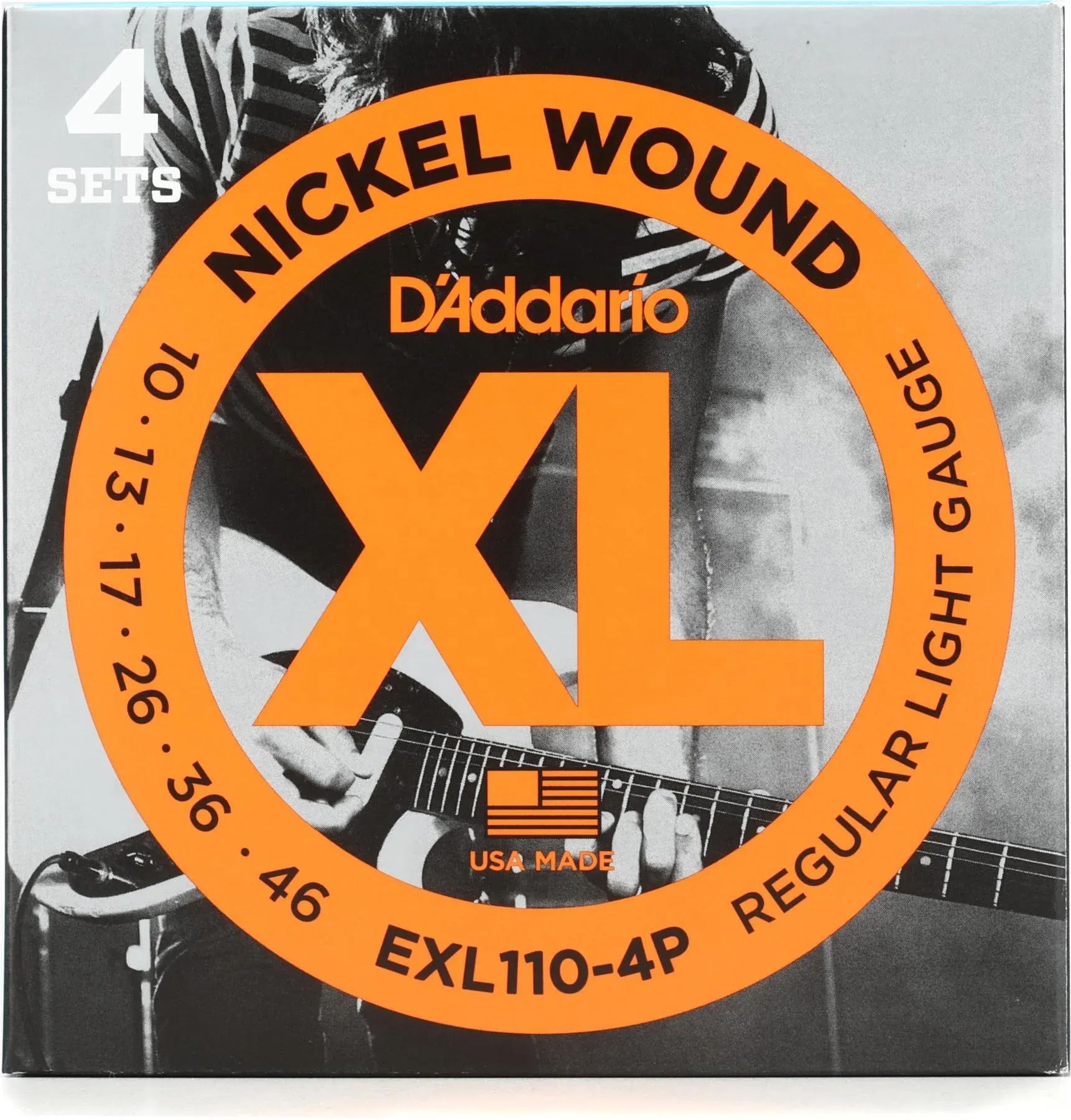 

Струны для электрогитары D'Addario EXL110 XL с никелевой обмоткой — .010-.046 (эксклюзивный набор из 4 штук для Sweetwater)