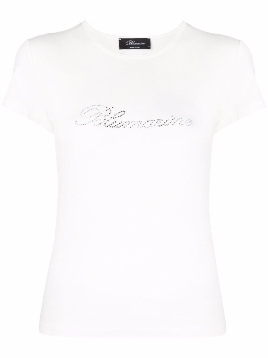 

Футболка с логотипом из страз Blumarine, белый