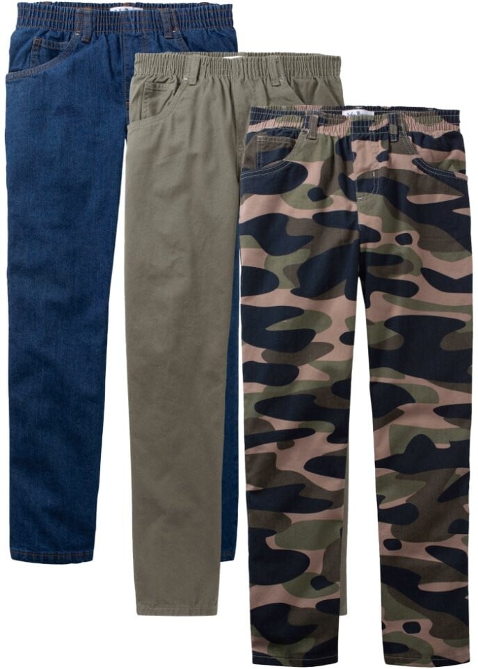 

Брюки без застежек для мальчиков (3 шт) свободного кроя John Baner Jeanswear, камуфляж