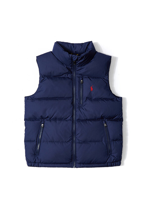 

Голубой пуховый жилет для мальчика с логотипом Polo Ralph Lauren