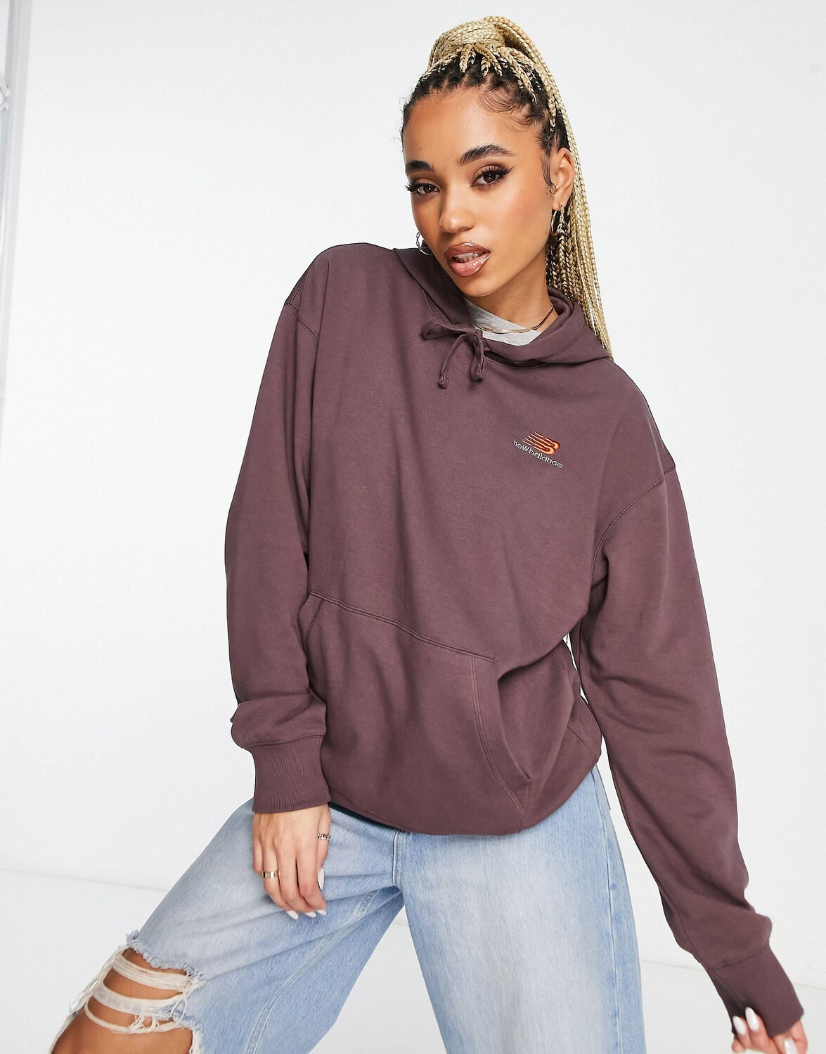 

Лиловая худи унисекс New Balance, Розовый