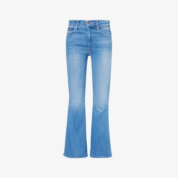 Расклешенные джинсы lil weekender из эластичного денима Mother, цвет layover