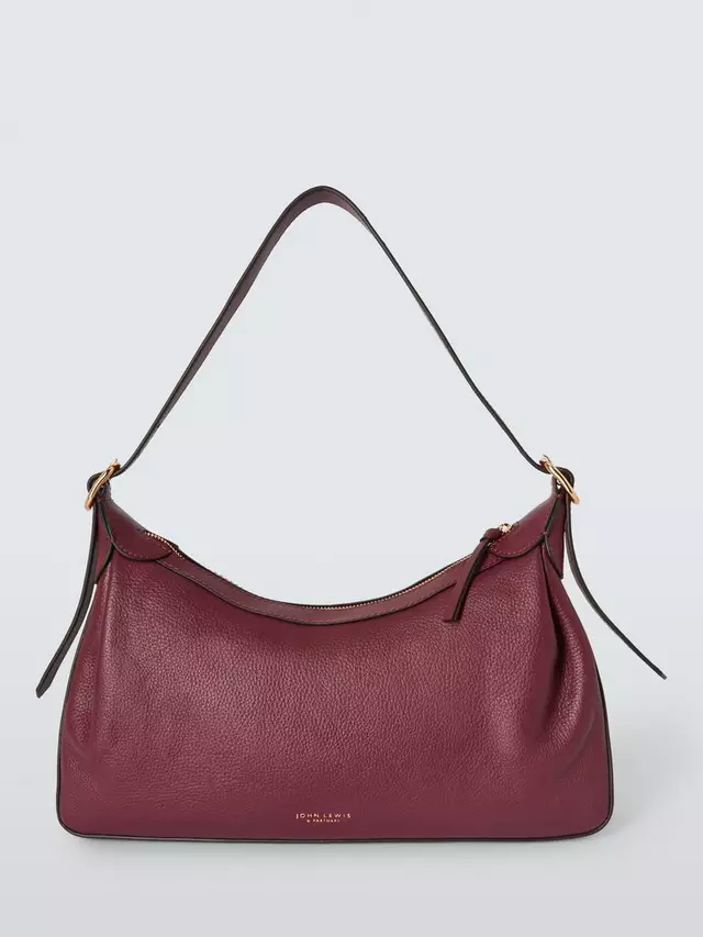 

Сумка John Lewis Relax Scoop Leather Hobo, бордовый