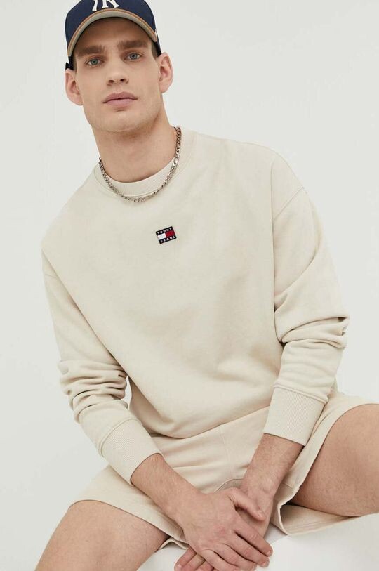

Хлопковая толстовка Tommy Jeans, бежевый