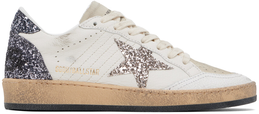 

Бело-серо-коричневые кроссовки Ball Star Golden Goose, Коричневый, Бело-серо-коричневые кроссовки Ball Star Golden Goose