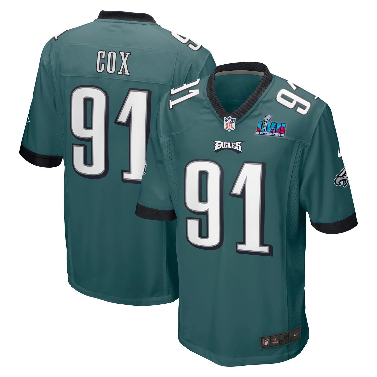 

Мужская футболка с нашивкой Fletcher Cox Midnight Green Philadelphia Eagles Super Bowl LVII Nike