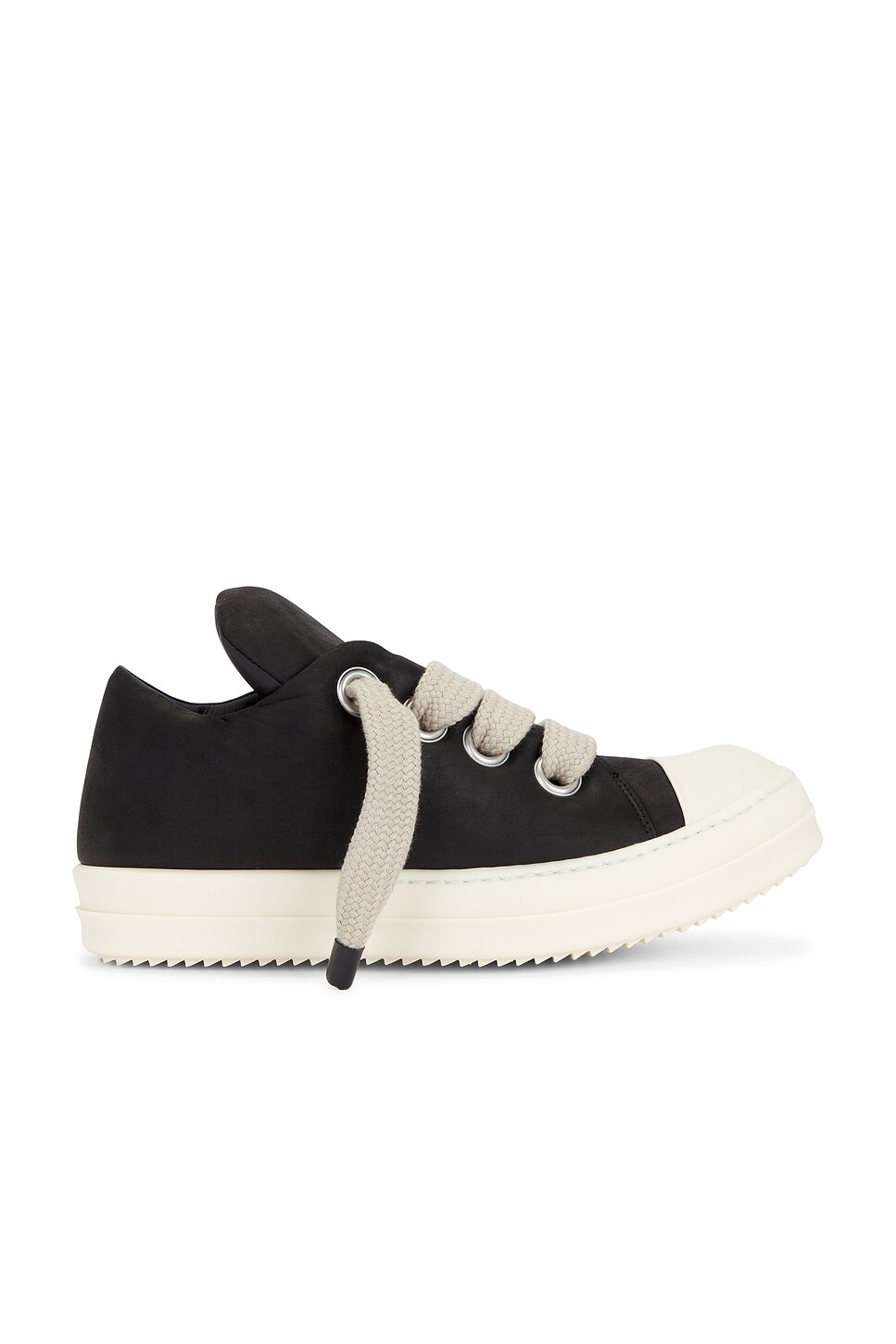 

Низкие кроссовки Jumbo с кружевной подкладкой Rick Owens, цвет Black & Milk