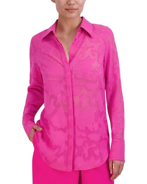 

Рубашка на пуговицах с длинным рукавом BCBGMAXAZRIA, цвет Pink