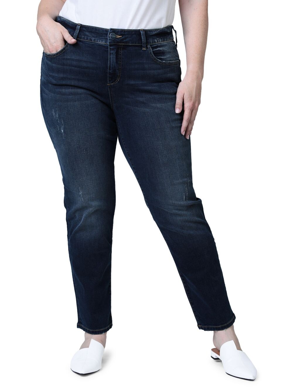 

Джинсы узкого кроя со средней посадкой Slink Jeans, Plus Size