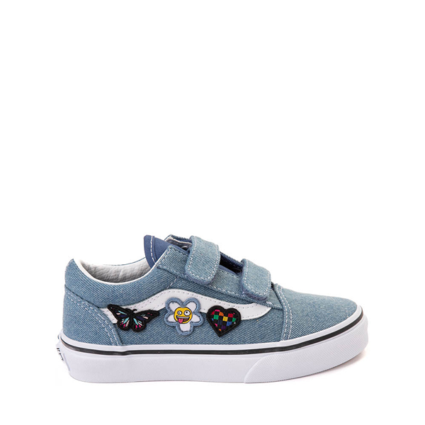 цена Обувь для скейтбординга Vans Old Skool V — Little Kid, цвет Denim/Floral