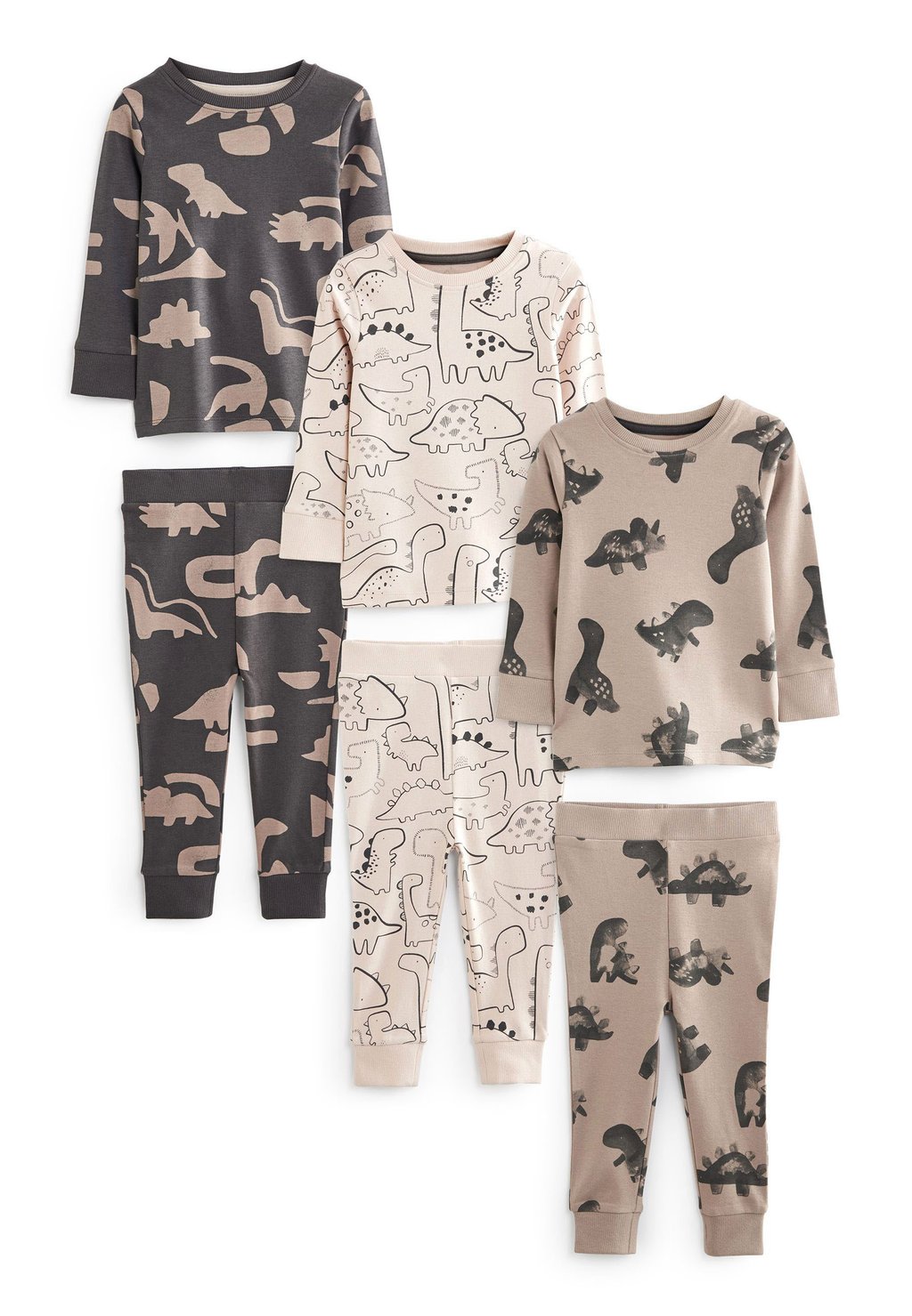 Комплект одежды для сна SNUGGLE 3 PACK SET Next, цвет neutral black dinosaur