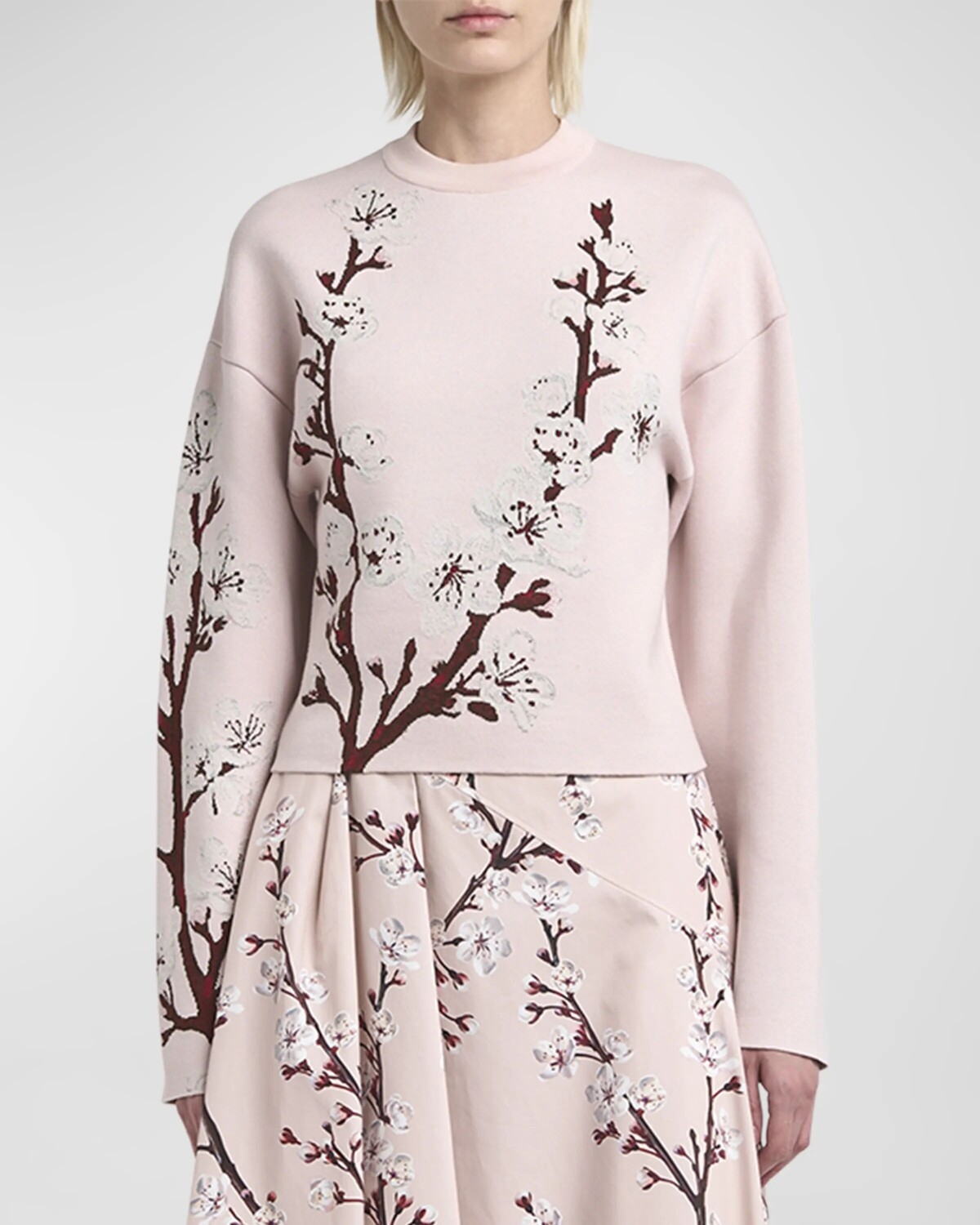 

Жаккардовый свитер Cherry Blossom Alexander McQueen, цвет Red