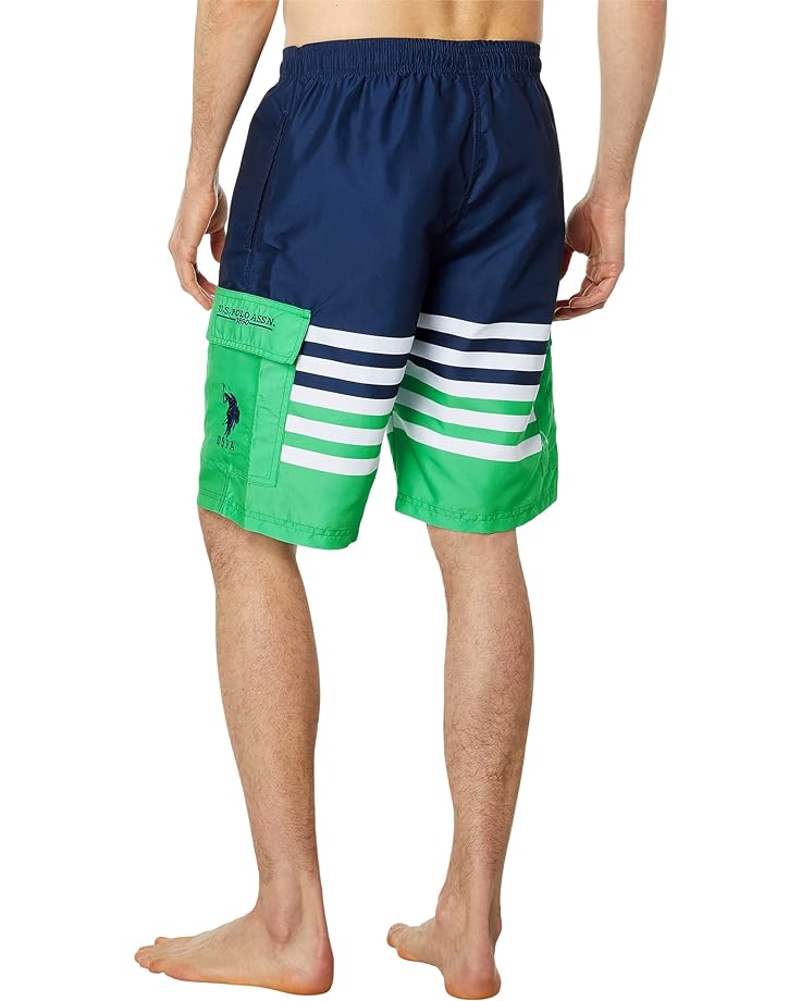 Шорты для плавания U.S. POLO ASSN. Stripe Color-Block Cargo Swim Shorts, цвет Relay Green