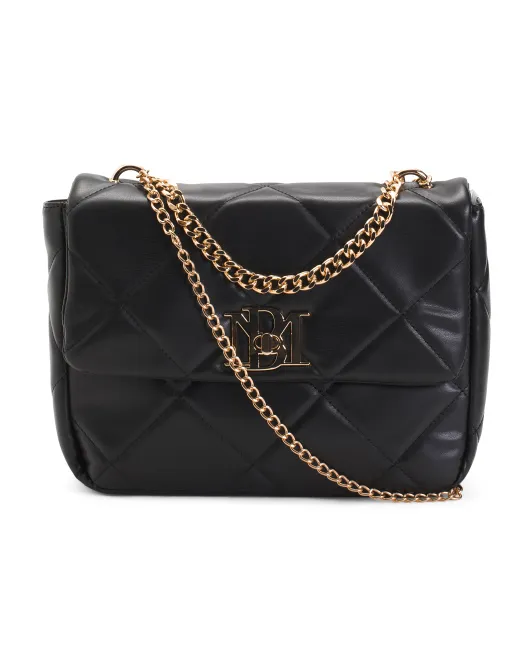 

Стеганая сумка через плечо с цепочкой Lge Diamond Badgley Mischka, черный