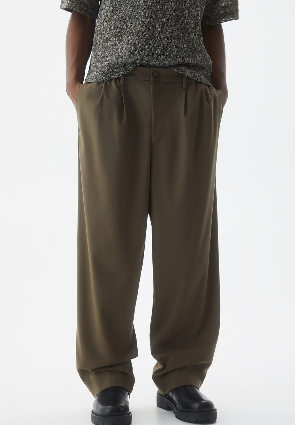 

Брюки Baggy Smart PULL&BEAR, хаки