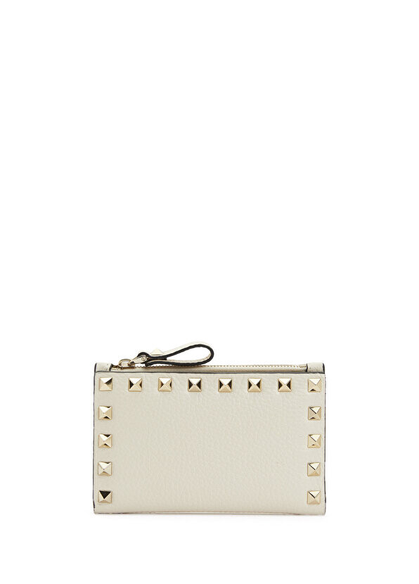 

Кремовый женский кожаный кошелек rockstud Valentino Garavani