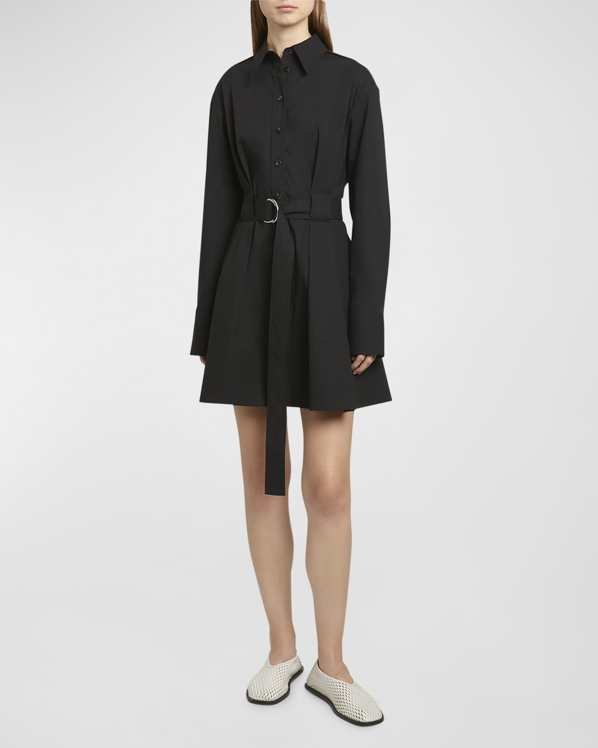 

Компактное мини-платье-рубашка Viola из поплина Proenza Schouler, цвет Black