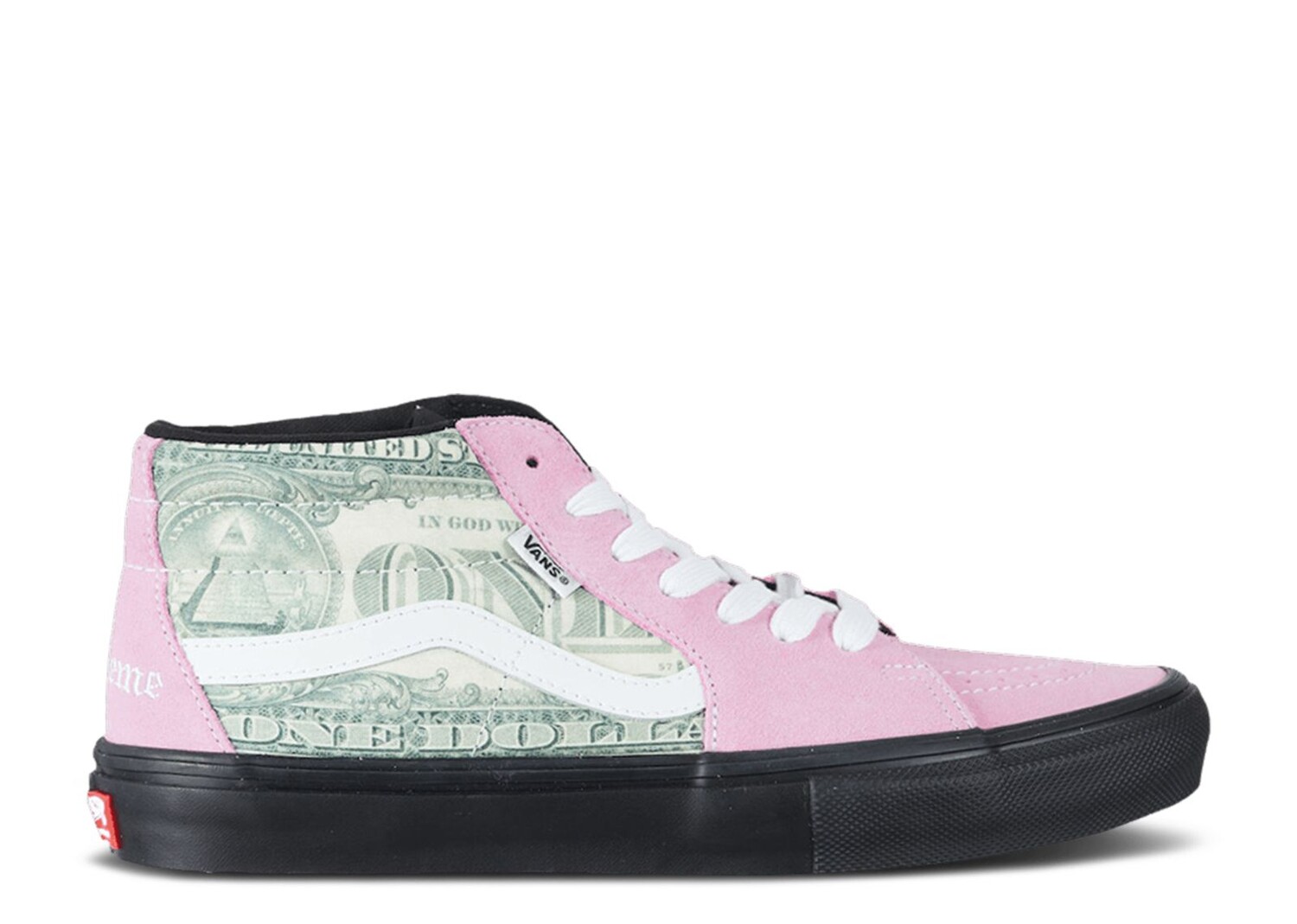 

Кроссовки Vans Supreme X Skate Grosso Mid 'Dollar Bill - Pink', розовый