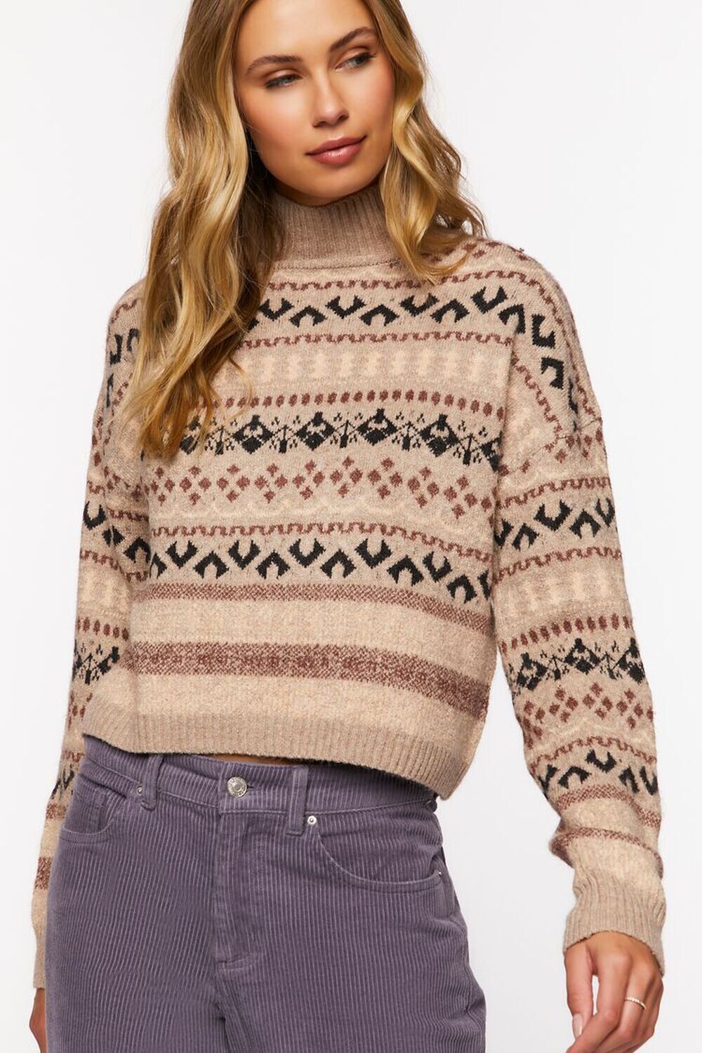 

Свитер с воротником-стойкой Fair Isle Forever 21