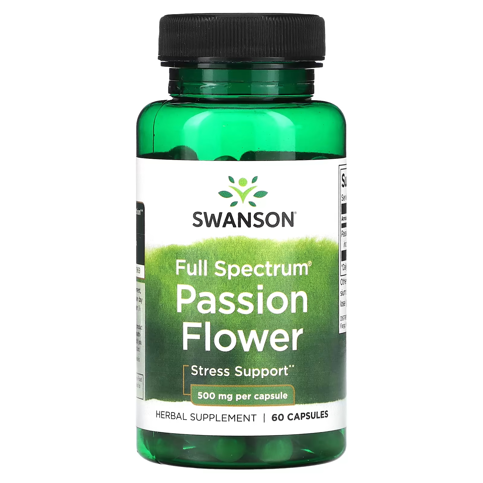 Полный спектр пассифлоры 500 мг 60 капсул Swanson swanson семена черного тмина полный спектр 400 мг 60 капсул