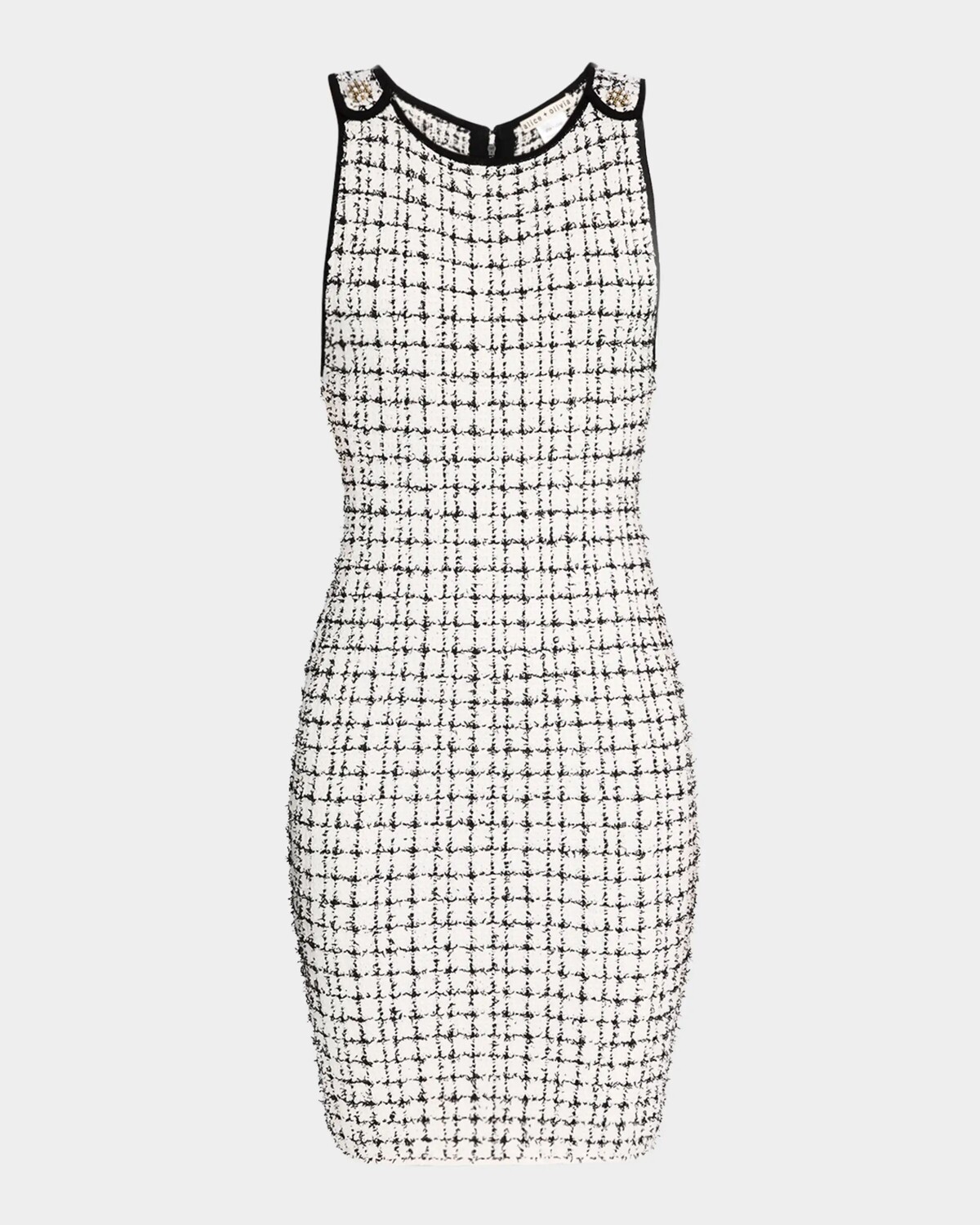 

Твидовое мини-платье Talulah Alice + Olivia, цвет Soft Whiteblack