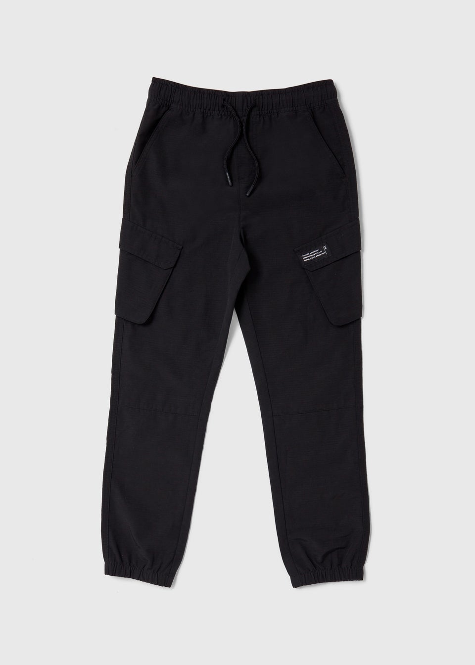 Черные брюки-карго из рипстопа для мальчиков (7–13 лет)