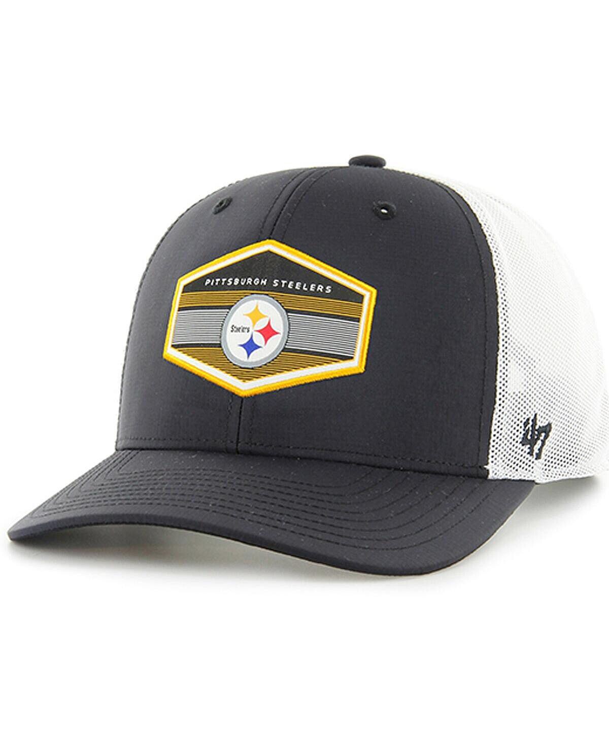 

Мужская черная регулируемая кепка Pittsburgh Steelers Burgess Trucker '47 Brand