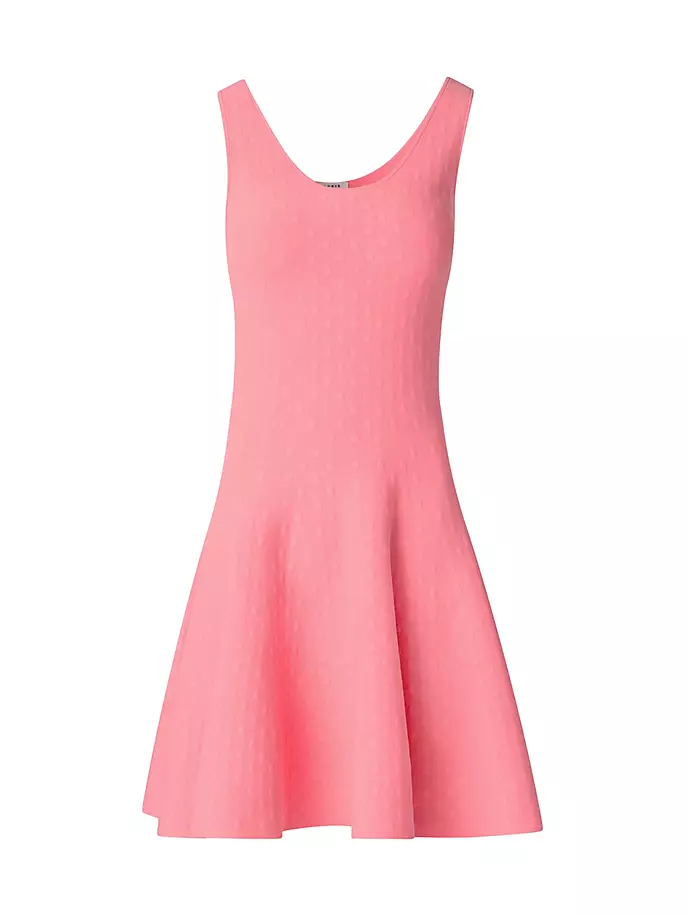Вязаное платье-миди с круглым вырезом Akris Punto, цвет flamingo расклешенное платье akris punto цвет topas