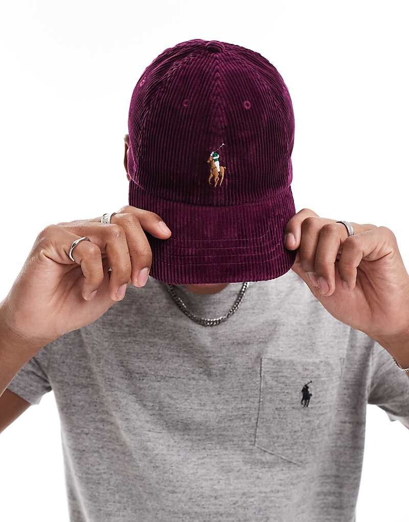 

Polo Ralph Lauren – Icon – вельветовая бейсболка бордового цвета с логотипом