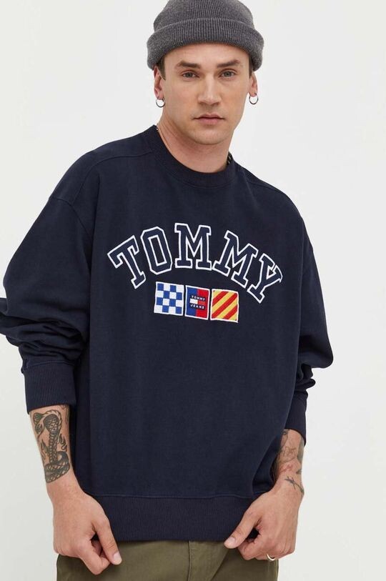 

Хлопковая толстовка Tommy Jeans, темно-синий