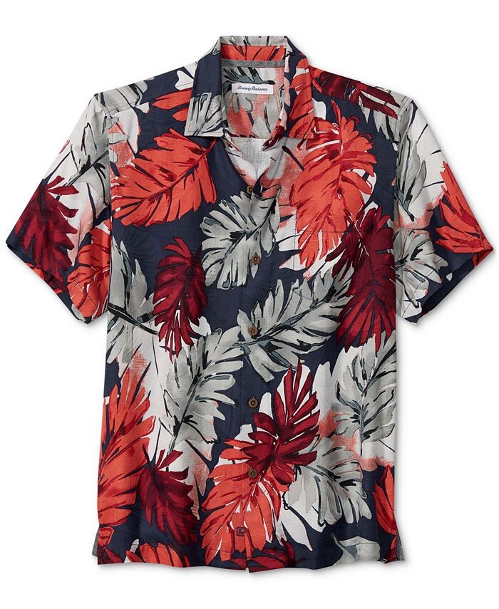 

Мужская шелковая рубашка на пуговицах с короткими рукавами Ferona Fronds Tommy Bahama, синий