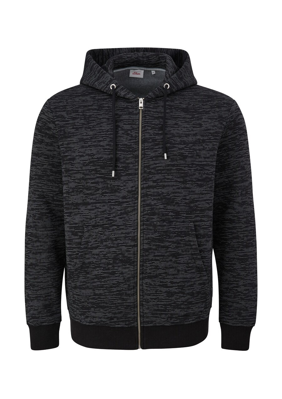 

Худи s.Oliver Men Big Sizes Zip-Up Hoodie, пятнистый черный