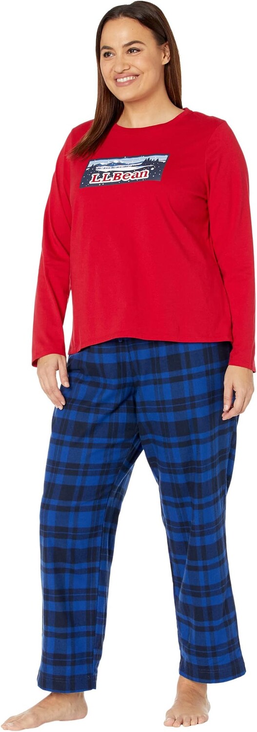 

Лагерный пижамный комплект больших размеров L.L.Bean, цвет Nautical Red