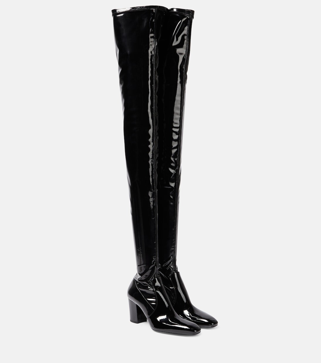 

Виниловые ботфорты betty Saint Laurent, черный